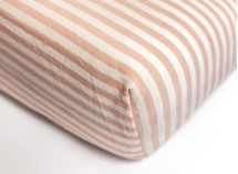 Drap housse 140x200 Percale de Coton Bio - Peach 1