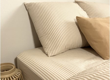 Hoeslaken 160x200 Percale Biologisch Katoen - Gestreept