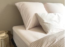 Drap housse 160x200 Percale de Coton Bio - Peach 2
