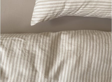 Dekbedovertrek 220x240 Biologisch Katoenen Percale - Gestreept