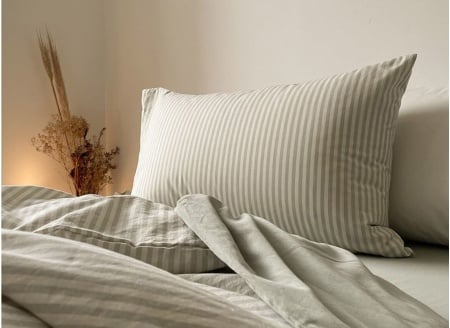 50x70 Pillowcase Organic Cotton Percale - Striped