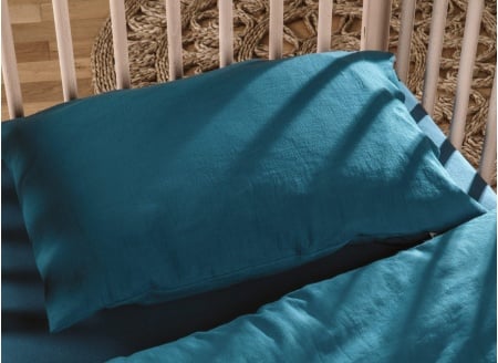 Taie d'oreiller 40x60 Coton Bio - Bleu nuit 1