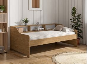Cama sofá con almacenamiento 90x200 AEL - Roble