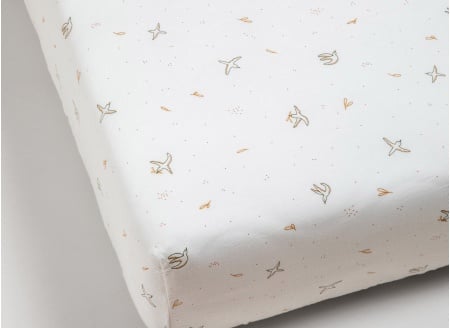 Drap housse 70x140 Coton Bio - L'envolée 1