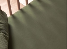 Drap housse 70x140 Satin de Coton bio - Cyprès 2