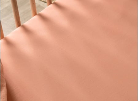 Drap housse 70x140 Satin de Coton bio - Peach 2