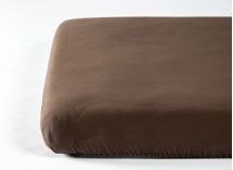 Drap housse 70x140 Satin de Coton bio - Brun 1