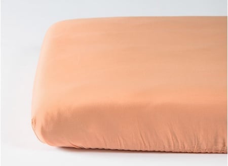 Drap housse 70x140 Satin de Coton bio - Peach 1