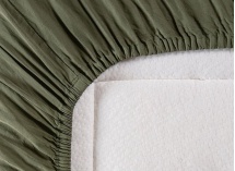 Drap housse 70x140 Satin de Coton bio - Cyprès 3