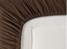 Drap housse 90x190 Satin de Coton bio - Brun 3