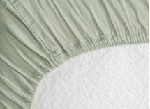 Drap housse 90x190 Satin de Coton bio - Tilleul 3