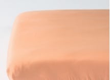 Drap housse 90x190 Satin de Coton bio - Peach 1