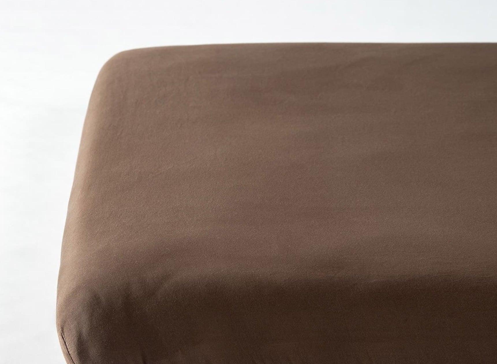 Drap housse 90x200 Satin de Coton bio - Brun 1