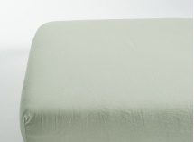 Drap housse 90x200 Satin de Coton bio - Tilleul 1