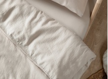 Drap housse 90x200 Satin de Coton bio - Lin 2