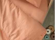 Drap housse 90x200 Satin de Coton bio - Peach 2