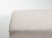 Drap housse 140x190 Satin de Coton bio - Lin 1