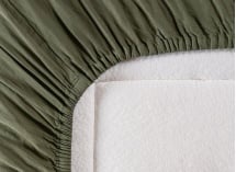Drap housse 140x200 Satin de Coton bio - Cyprès 3