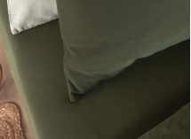Drap housse 140x200 Satin de Coton bio - Cyprès 2