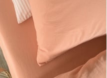 Drap housse 140x200 Satin de Coton bio - Peach 2