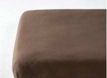 Drap housse 140x200 Satin de Coton bio - Brun 1
