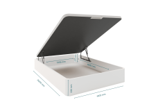 Lit coffre 140x200 matelas BASTIA - Blanc - 3