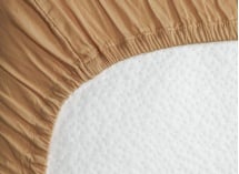 Drap housse 160x200 Satin de Coton bio - Ambre 2