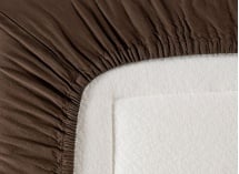 Drap housse 160x200 Satin de Coton bio - Brun 3