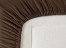 Drap housse 160x200 Satin de Coton bio - Brun 3