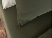 Drap housse 160x200 Satin de Coton bio - Cyprès 2