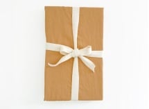 Drap housse 160x200 Satin de Coton bio - Ambre 3