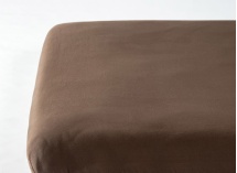 Drap housse 160x200 Satin de Coton bio - Brun 1