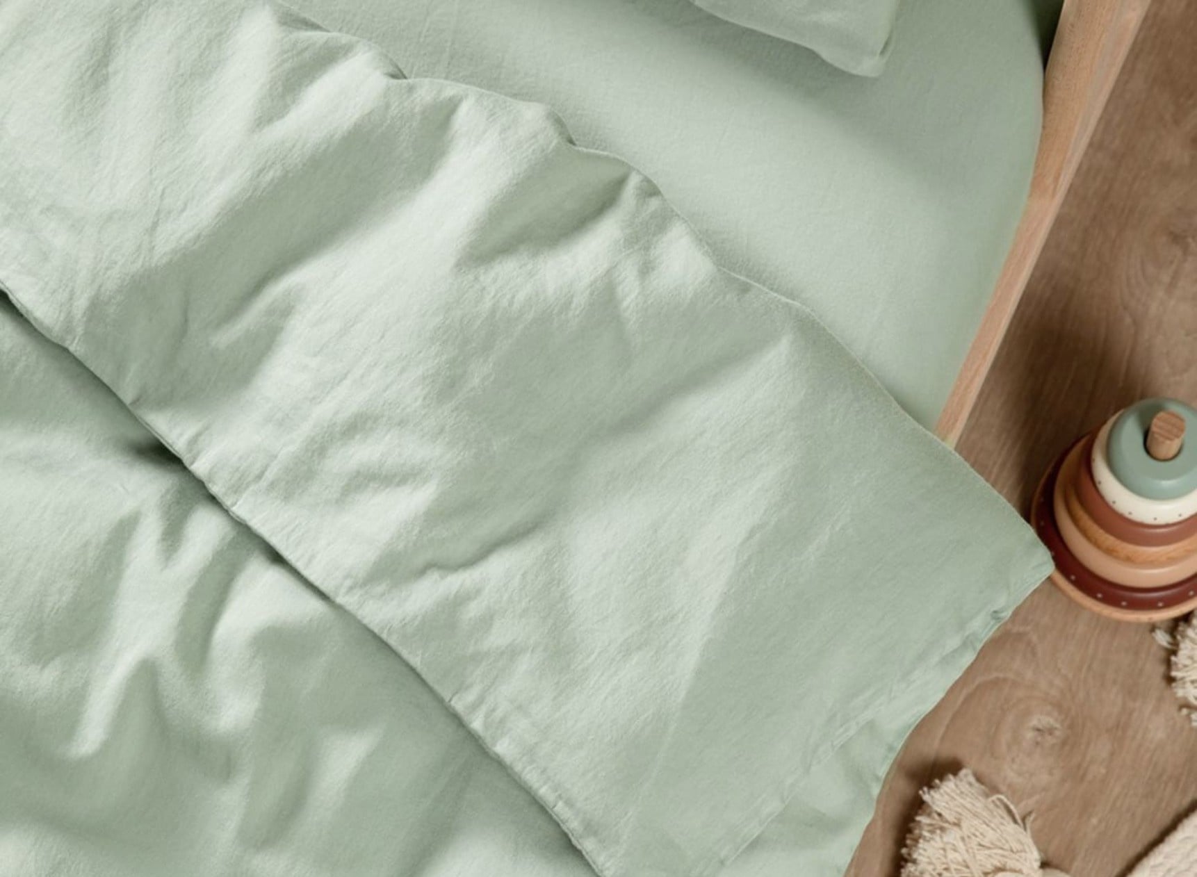 Housse de couette 100x140 Satin de Coton bio - Tilleul 2