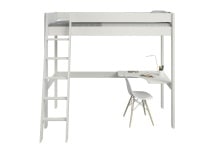 Lit mezzanine 2 places bureau d’angle SOHO - Blanc - 6