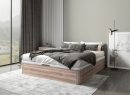 Lit coffre 160 x 200 cm BASTIA Chêne naturel - Fermé