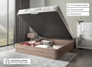 Lit coffre 160 x 200 cm BASTIA Chêne naturel - Ouvert
