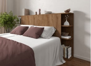 Storage Headboard 200 cm COLETTE - Walnut