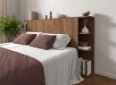 Tête de lit avec rangement 200 cm COLETTE - Noyer - 1