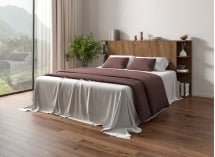 Tête de lit avec rangement 200 cm COLETTE - Noyer - 3
