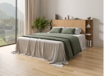 Tête de lit avec rangement 200 cm COLETTE - Chêne - 3