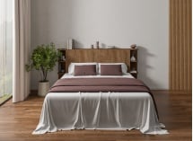 Tête de lit avec rangement 200 cm COLETTE - Noyer - 2