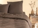 Housse de couette 240x220 Satin de Coton bio - Brun 2