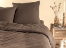 Housse de couette 260x240 Satin de Coton bio - Brun 2