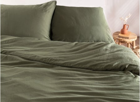 Housse de couette 260x240 Satin de Coton bio - Cyprès 2