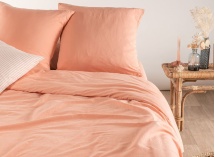 Housse de couette 260x240 Satin de Coton bio - Peach 2