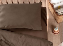 Taie d'oreiller 40x60 Satin de Coton bio - Brun 1